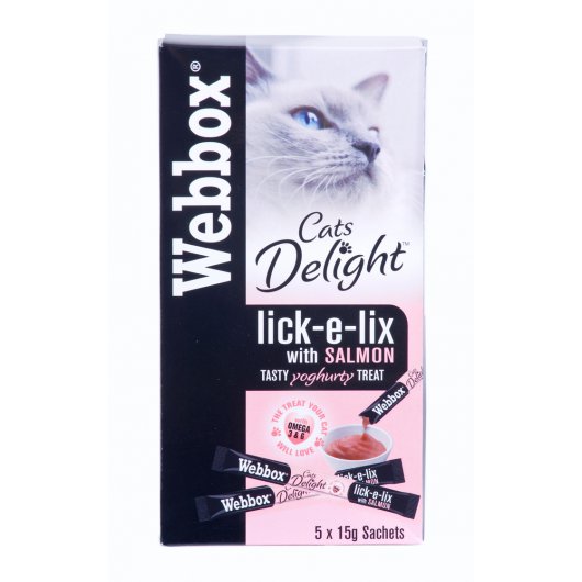 Webbox Cats Delight Lick-e-lix Cat Treats Salmon 85 x 15g