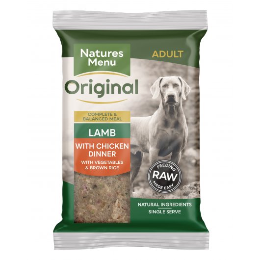 Natures Menu Dog Raw Frozen Complete Dinner Lmb 12X300G - DELIVERY TO BRISTOL & BATH ONLY