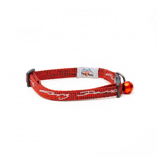 Long Paws Tom & Tabby Reflective Cat Collar Crimson Red